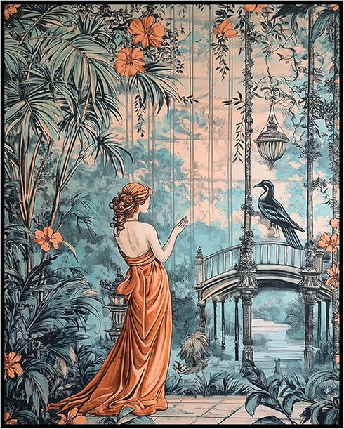 Posterizer 1 pcs-whimsical enchanted scene-fairies in nature 2-Collectibles & Fine Art-Fantasy & Fiction Art-Decor for Home & Office- unframed wal...